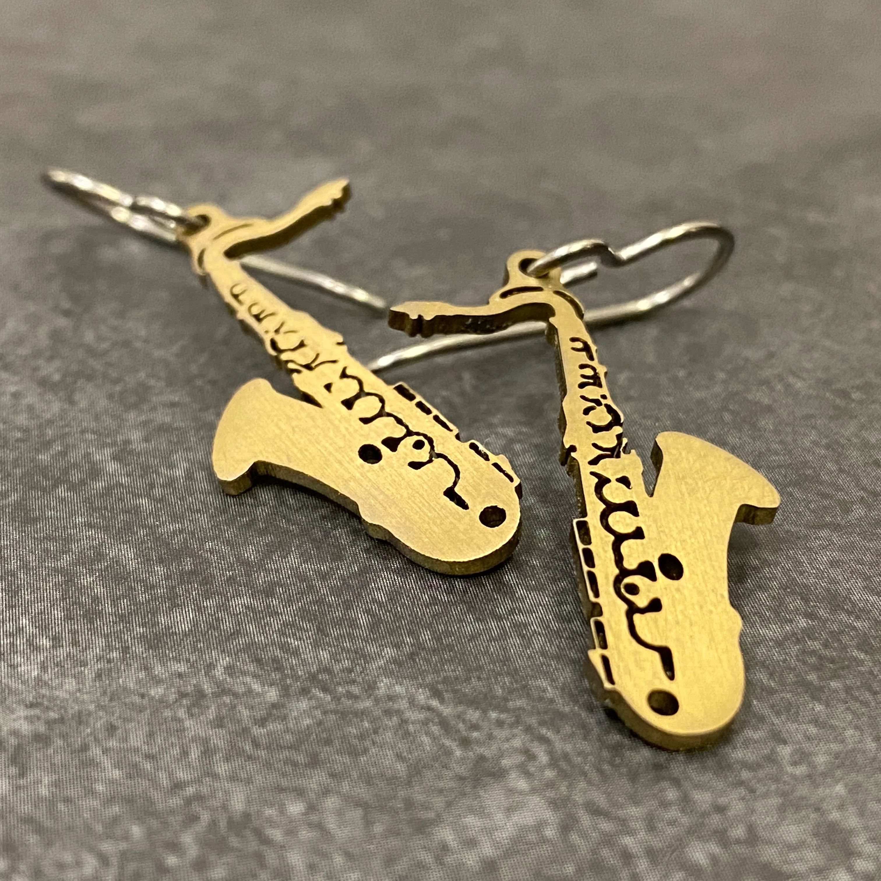 Titanium Saxophone Earrings