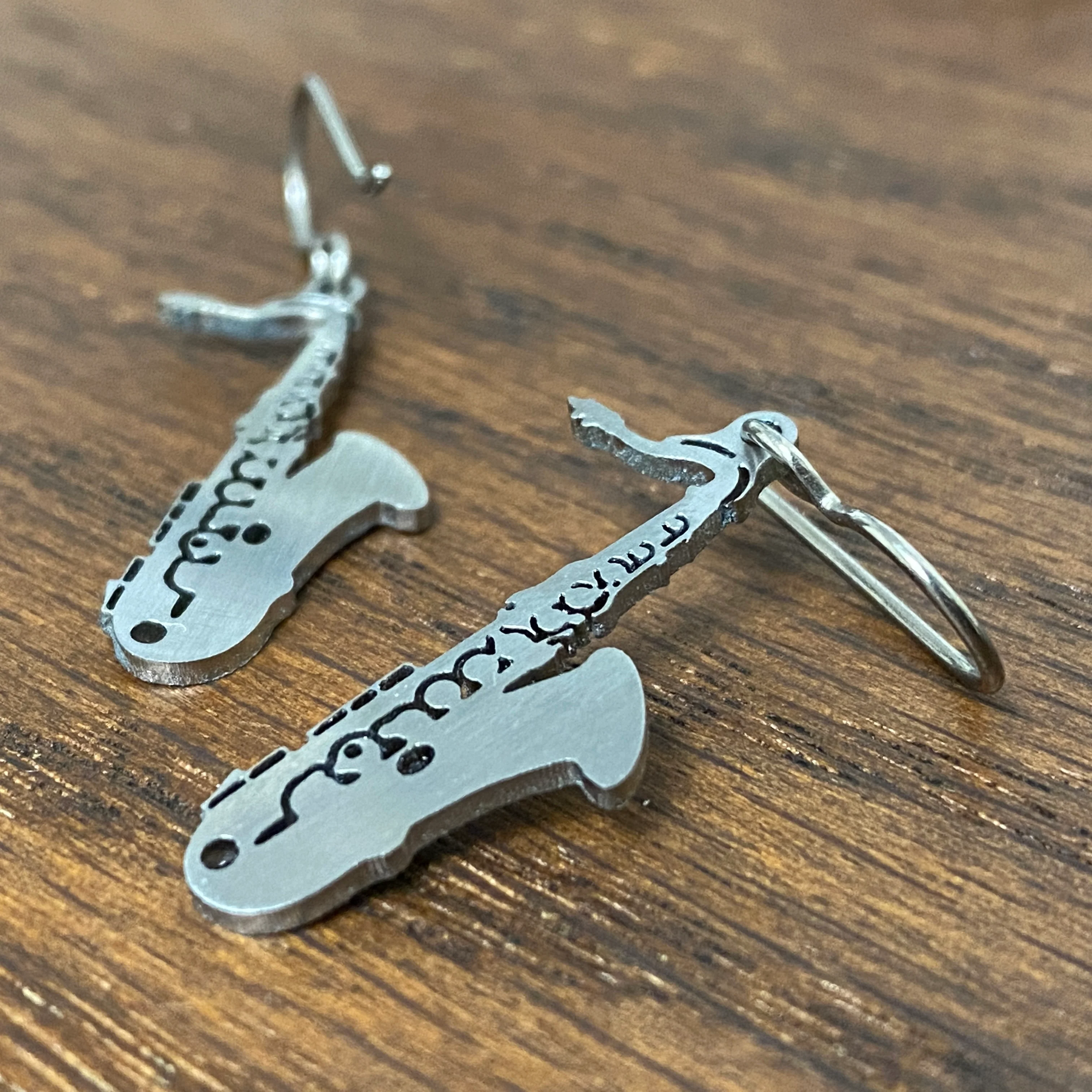 Titanium Saxophone Earrings - Image 3