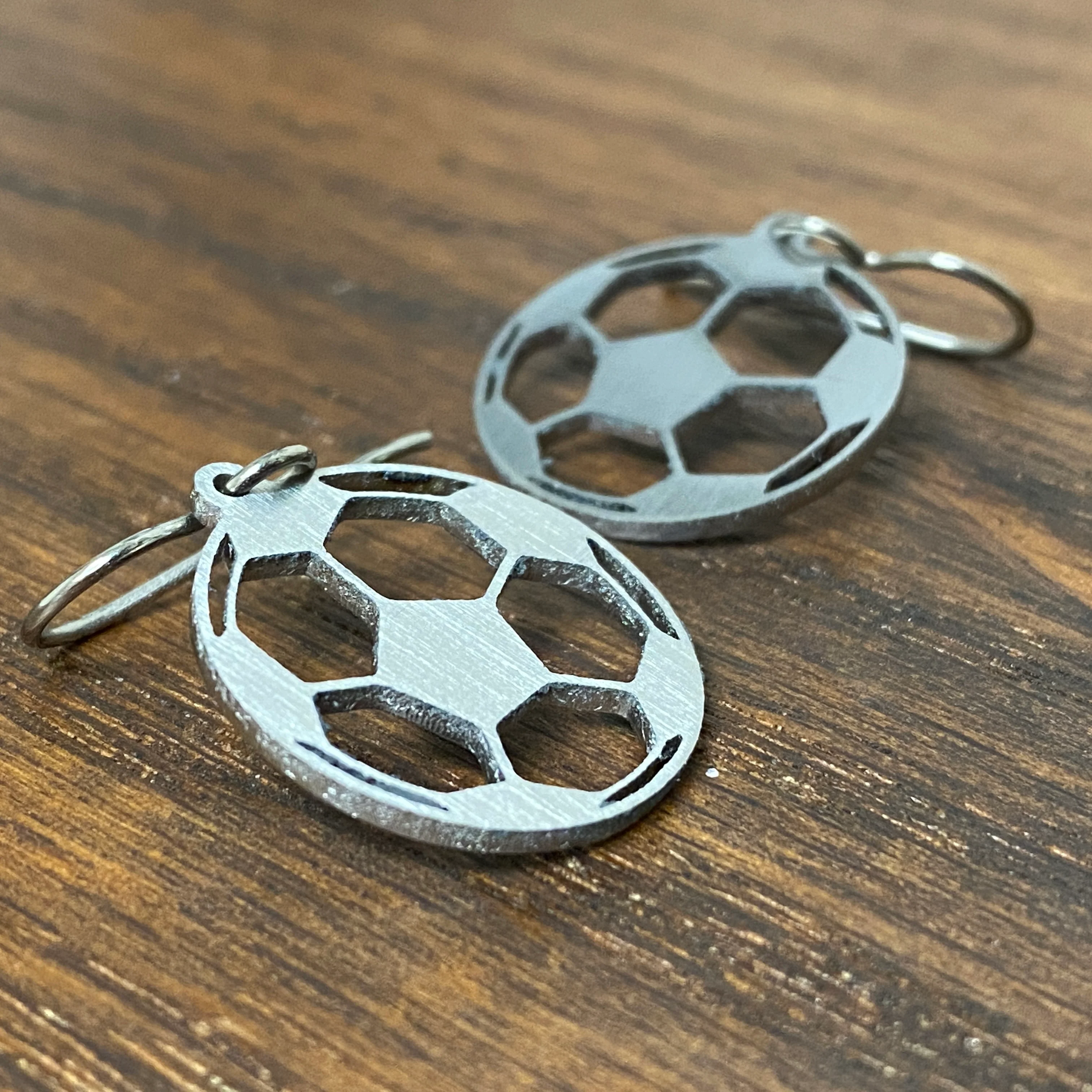 Titanium Soccer Ball Earrings - Image 3