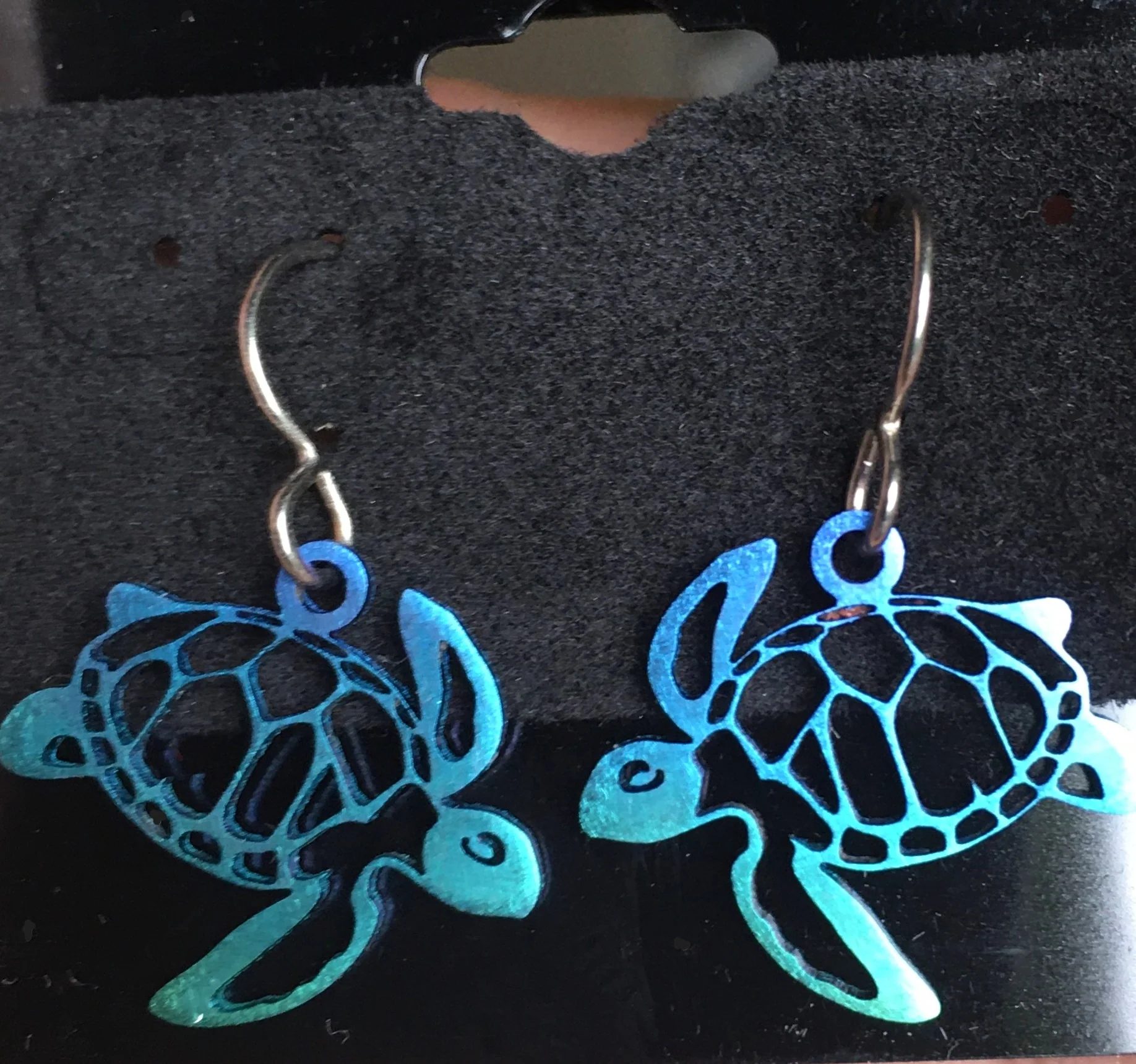 Titanium Sea Turtle Earrings - Image 2