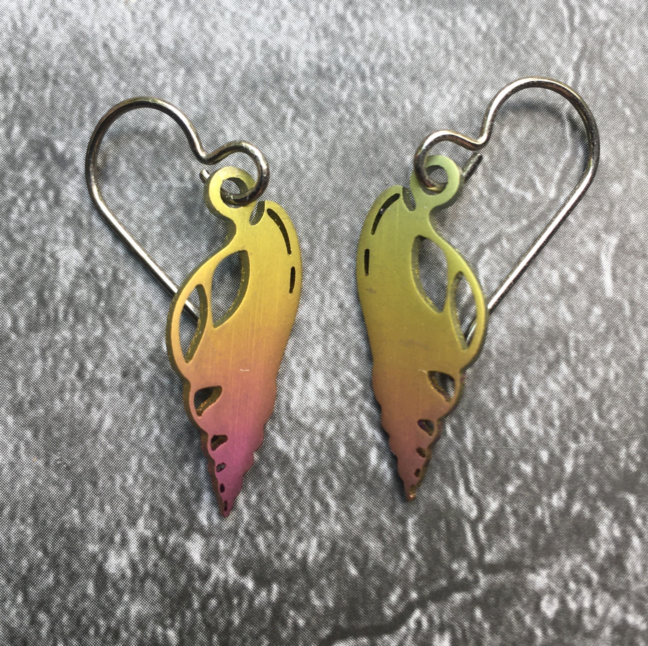 Titanium Hermit Crab Shell Earrings